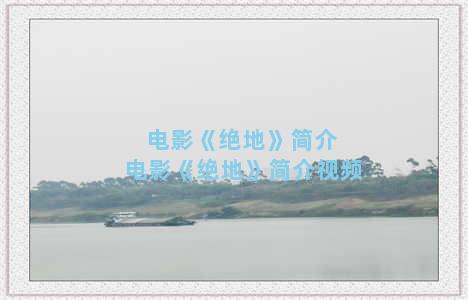 电影《绝地》简介 电影《绝地》简介视频